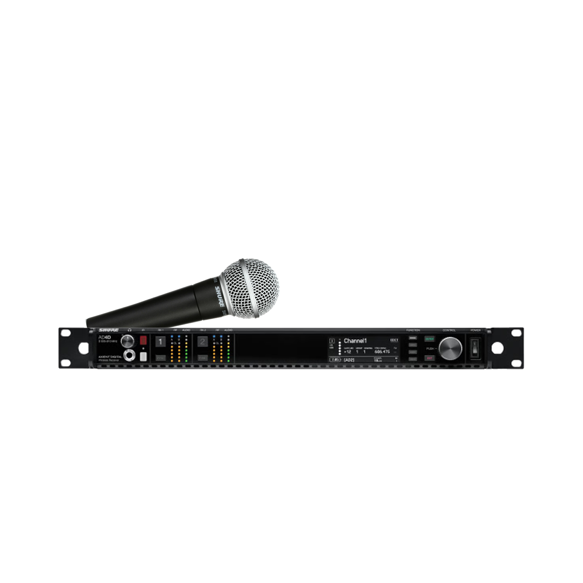 Rent the Shure Axient AD4D/SM58 wireless microphone system for premium professional performances — Gear Club Direct.