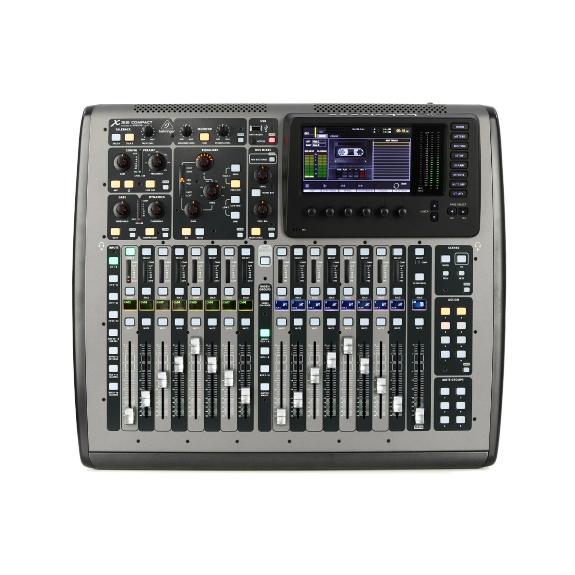 Rent the Behringer X32 Compact digital mixer for versatile live sound and event production — Gear Club Direct.