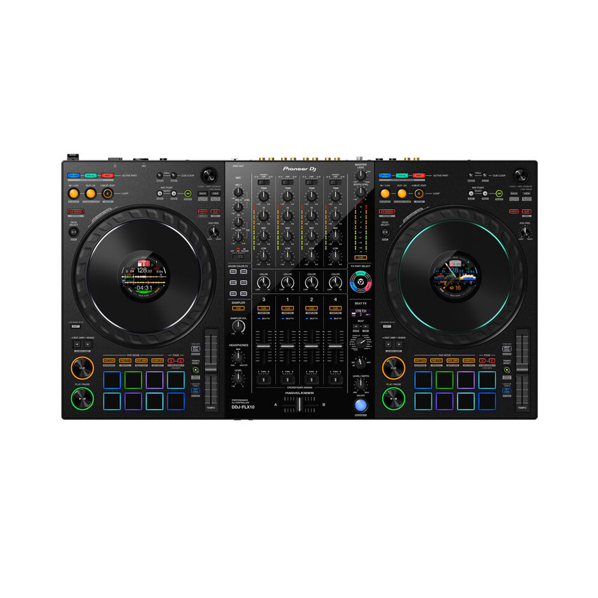 Rent the Pioneer DJ DDJ-FLX10 controller for versatile DJ performances — Gear Club Direct.