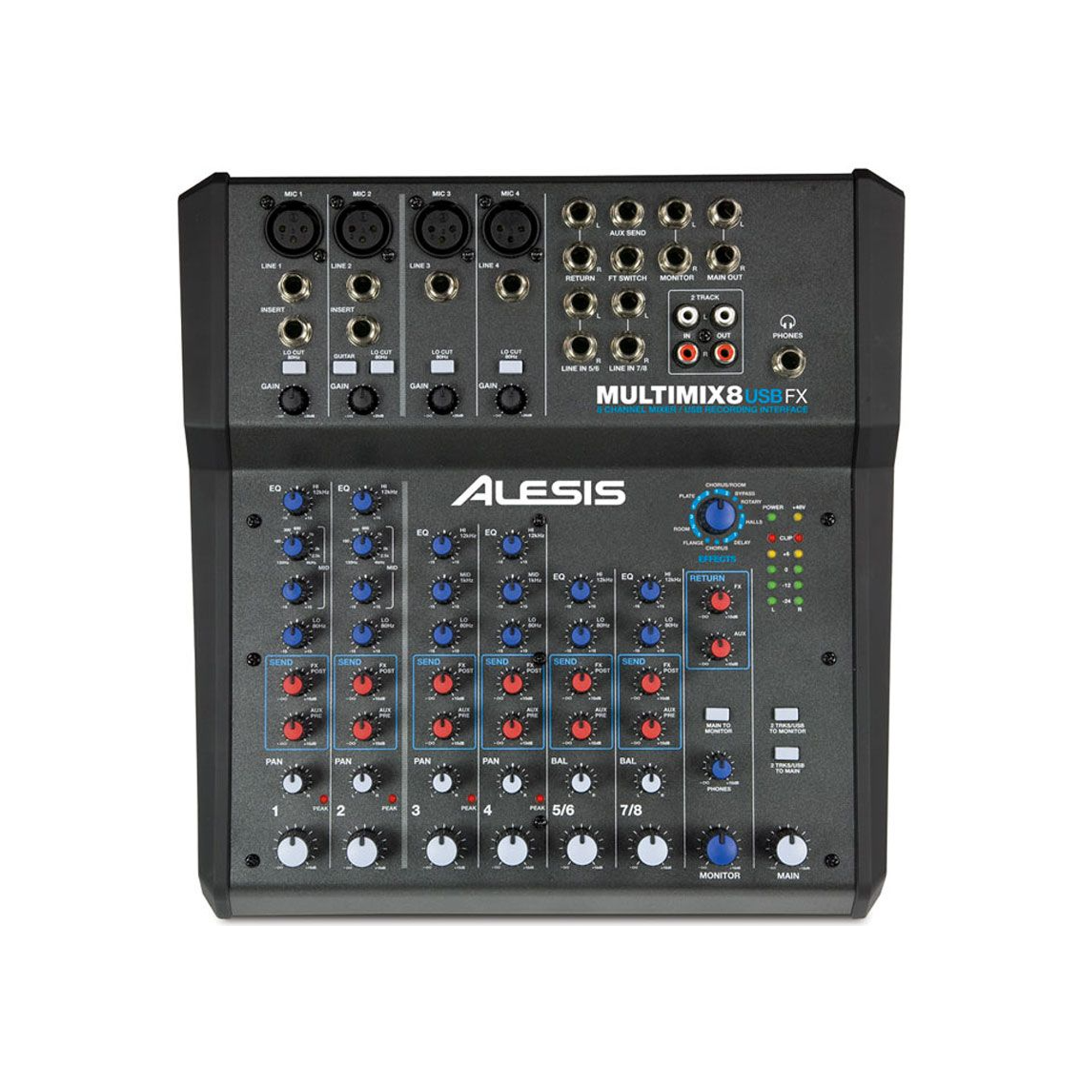 Rent the Alesis MultiMix 8 USB FX mixer for compact live sound and event production — Gear Club Direct.