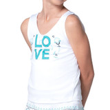 Lucky in Love Eyelet You Win Tank Top - White