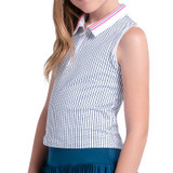 Lucky in Love Glow Set Girls Polo Tank Top - White