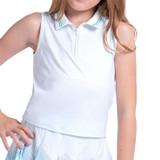 Lucky in Love Lavish Lane Girls Polo Tank Top - White