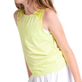 Lucky in Love Lavish Lane Girls Tie Break Tank Top - Lemon Frost