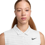 Nike Dri Fit Striped Victory Polo - White/Black