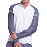 K Swiss Propel 1/4 Zip Long Sleeve Shirt - Midnight/White