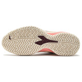 Diadora Blushield Torneo 3 AG Womens Tennis Shoe - Whisper White/Maroon/Desert Flower - 2