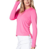 Lucky in Love Essentials High Low Breezy Long Sleeve Top - Taffy - 2