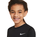 Nike Boys Short Sleeve Miler Crew - Black - 2