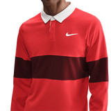 Nike Court Advantage Slam Long Sleeve Polo - Light Crimson/Dark Team Red/White