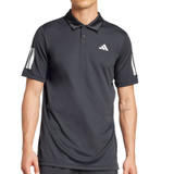 adidas Club 3 Stripe Polo - Black