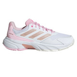 adidas CourtJam Control 3 Womens Tennis Shoe - White/Silver Metallic/Lucid Pink