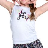 Lucky in Love Novelty Love Letter Girls Tank Top - White