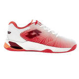 Lotto Mirage 100 Speed Womens Tennis Shoe - All White/Grenadine/Nectarine