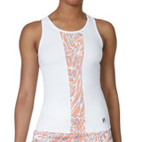 Fila Deuce Court Racerback Tank Top - White/Animal