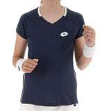 Lotto Girls Squadra II Short Sleeve Top - Navy Blue