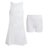 adidas Girls Club Dress - White - 2