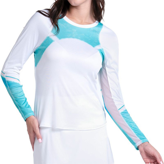 Lucky in Love Making Waves Sun Beat Long Sleeve Top - White