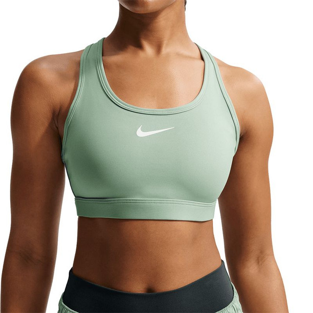 Nike Swoosh Medium Support Bra - Steam Green/White