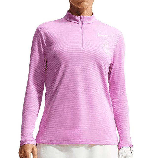 Nike Victory 1/2 Zip Long Sleeve Top - Light Magenta/White