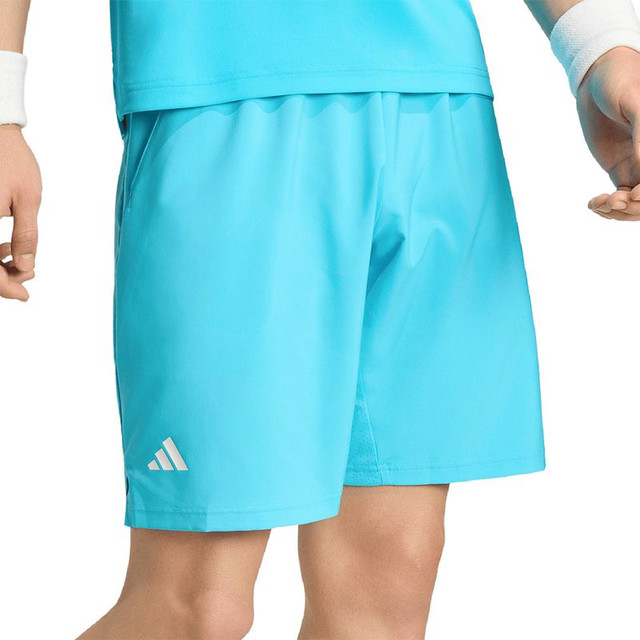 adidas Club 7 inch 3 Stripe Short - Signal Cyan
