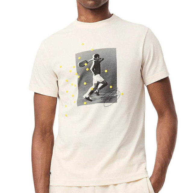 Lacoste Novak Djokovic Signature T Shirt - Off White