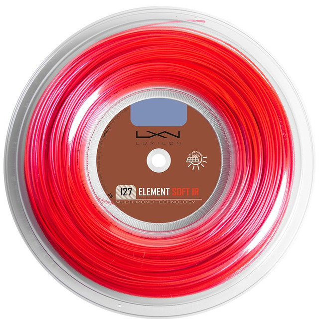 Luxilon Element 125 Red String REEL (660ft.)