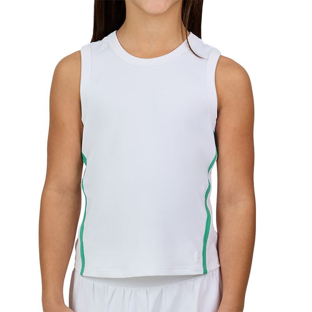 Sofibella Alpine Whites Girls Racerback Tank - White