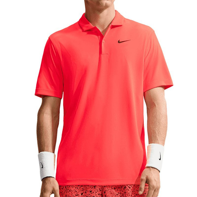 Nike Court Dri FIT Solid Polo - Bright Crimson/Black