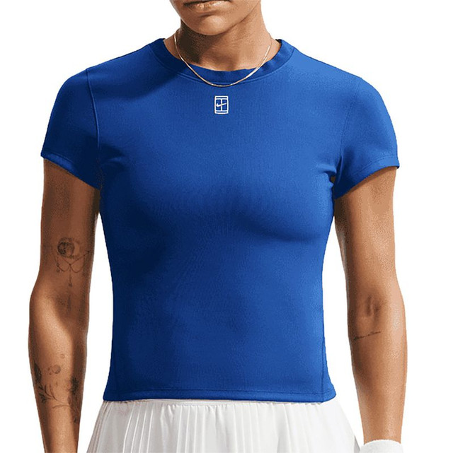 Nike Court Advantage Short Sleeve Top - Old Royal/White