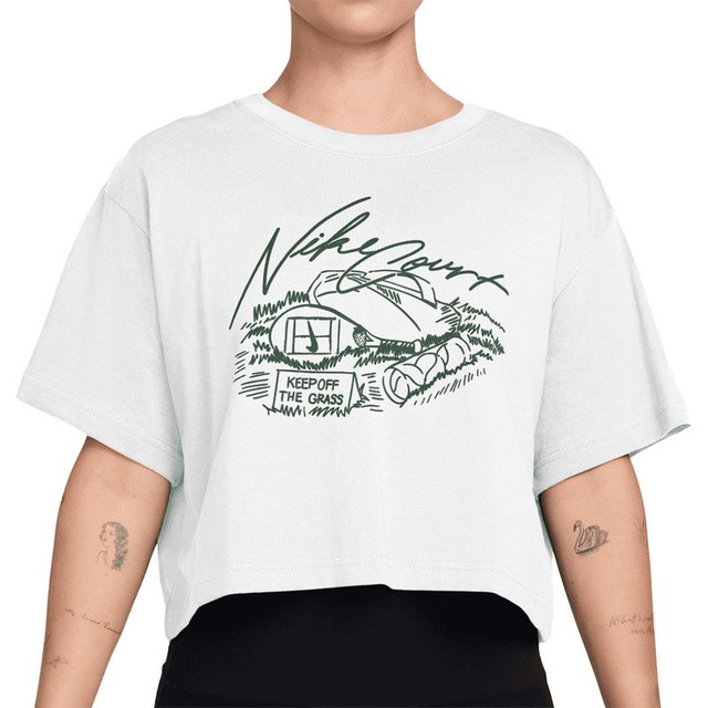Nike Court London Crop Tee Shirt - White