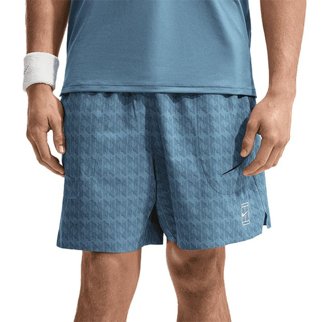 Nike Court 6 inch Advantage Printed Short - New Slate/Armory Navy/White