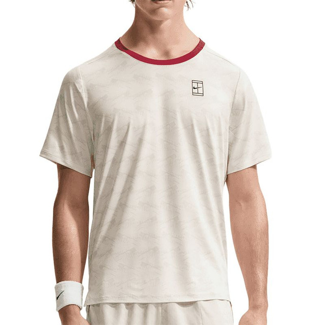 Nike Court Advantage Printed Crew - Light Bone/Tough Red/Black