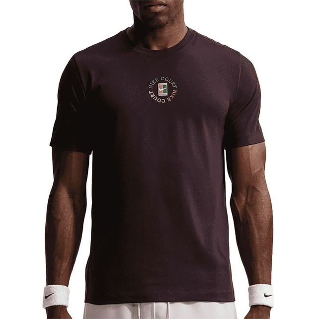 Nike Court Heritage Tee - Burgundy Ash