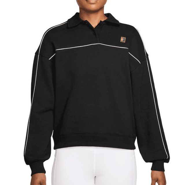 Nike Court Collection Fleece Henley - Black