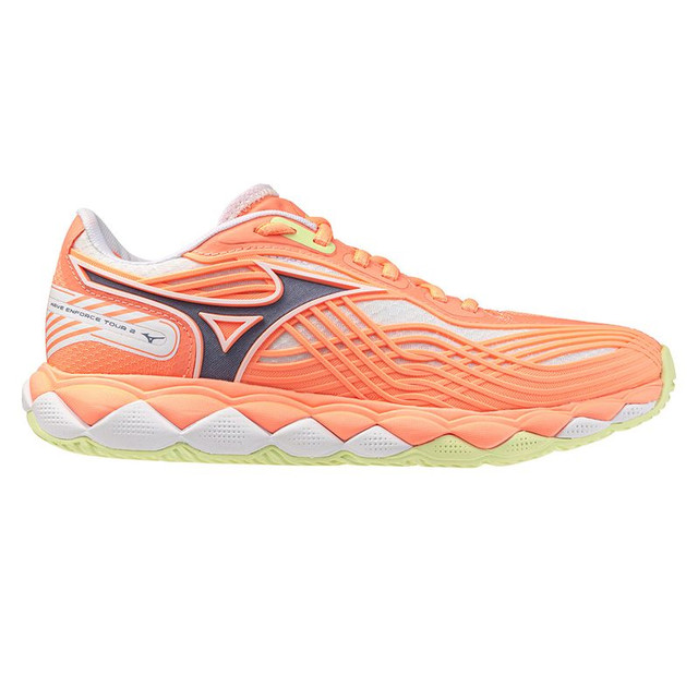 Mizuno Wave Enforce Tour 2 Womens Tennis Shoe - Flamingo Coral/Wild Wind