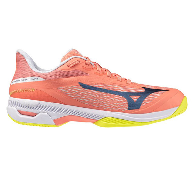 Mizuno Wave Exceed Court Womens Tennis Shoe - Flamingo Coral/Wild Wind