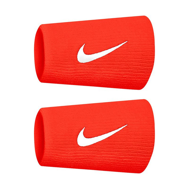 Nike Tennis Premier Doublewide Wristbands - Chile Red/White