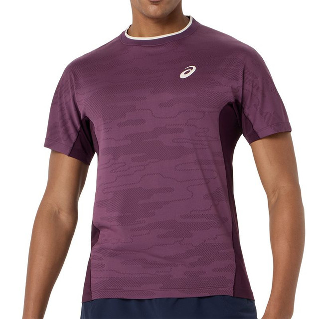 Asics Match Jacquard SS Crew - Dark Aubergine