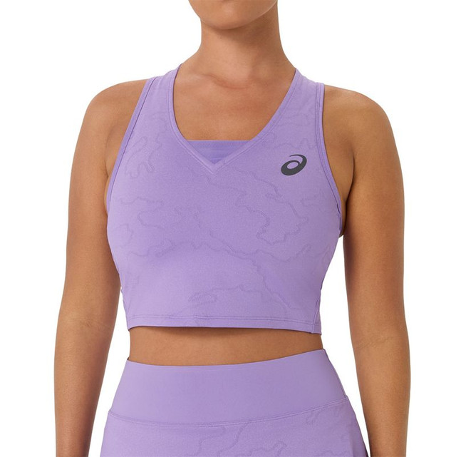 Asics Match Jacquard Crop Top - Faded Plum