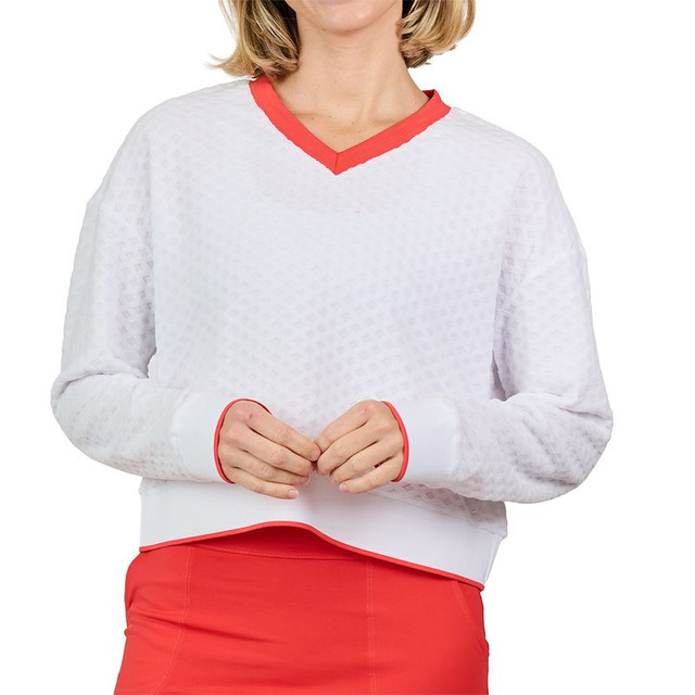 Sofibella Viva Hibiscus Pullover - White