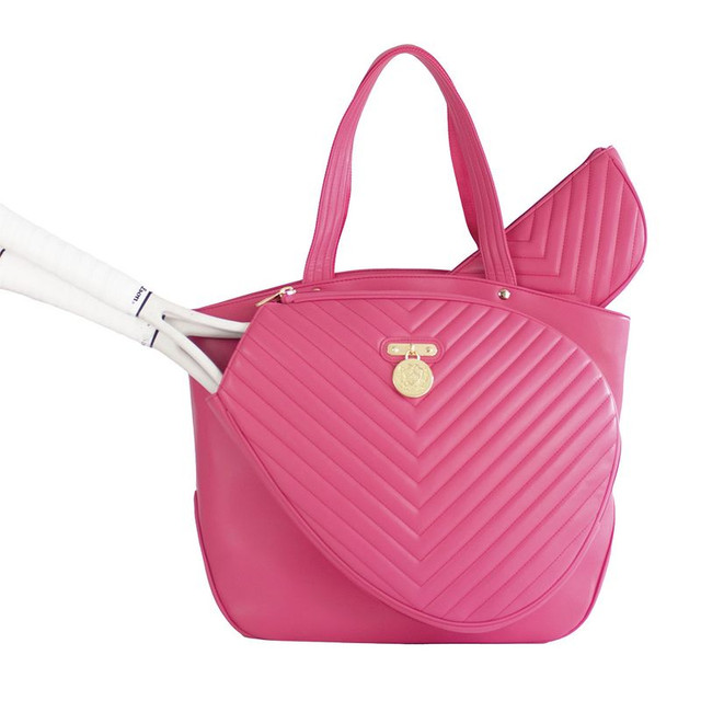 Court Couture Cassanova Chevron Tennis Tote - Peony