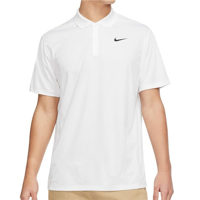 Nike Court Dri FIT Pique Polo - White/Black - Final Sale