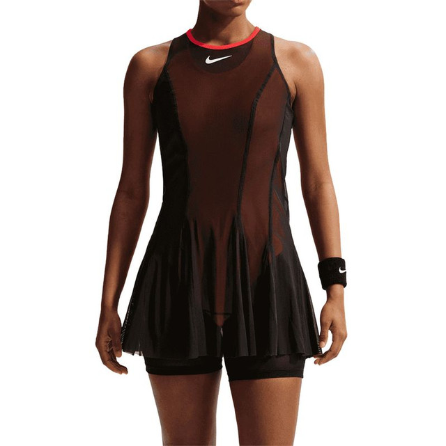 Nike Court Dri Fit Slam Dress - Black/Light Crimson/White - Final Sale