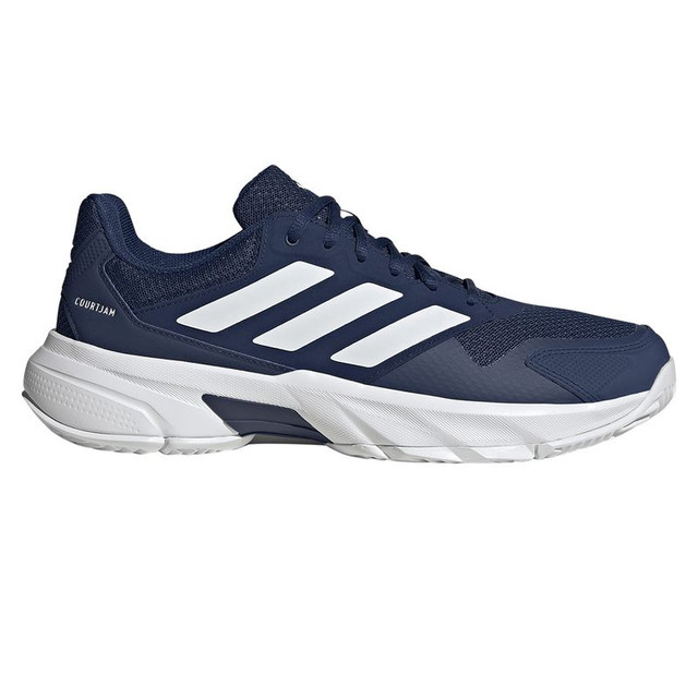 adidas Courtjam Control 3 Mens Tennis Shoe - Dark Blue/White/Dark Blue