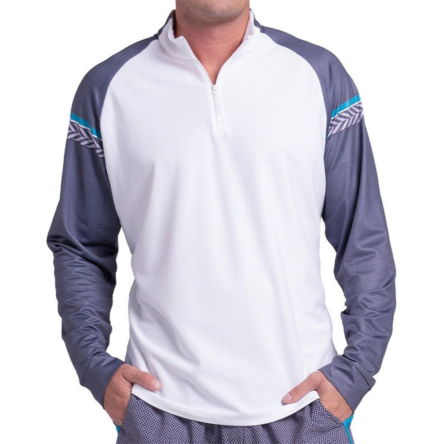 K Swiss Propel 1/4 Zip Long Sleeve Shirt - Midnight/White