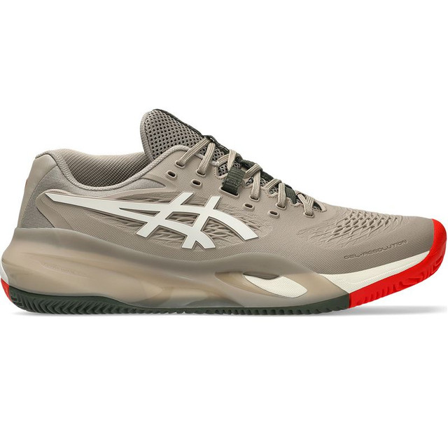Asics Resolution X Mens Clay Tennis Shoe - Greige/Soft Oat