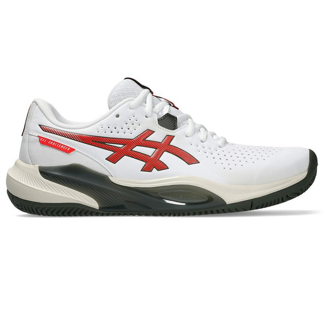 Asics Gel Challenger 15 Mens Clay Tennis Shoe - White/Cherry Tomato