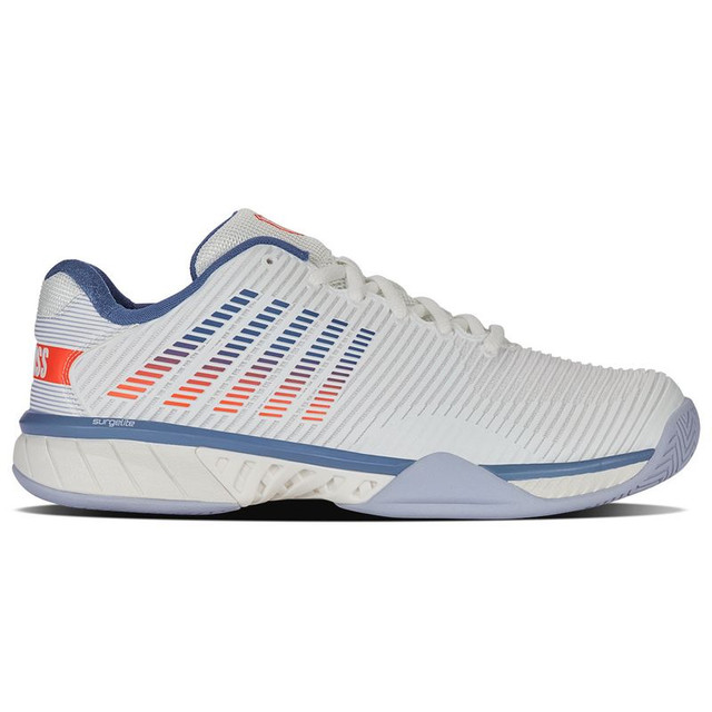 K Swiss Hypercourt Express 2 Mens Tennis Shoe - Lucent White/Infinity/Scarlet Ibis