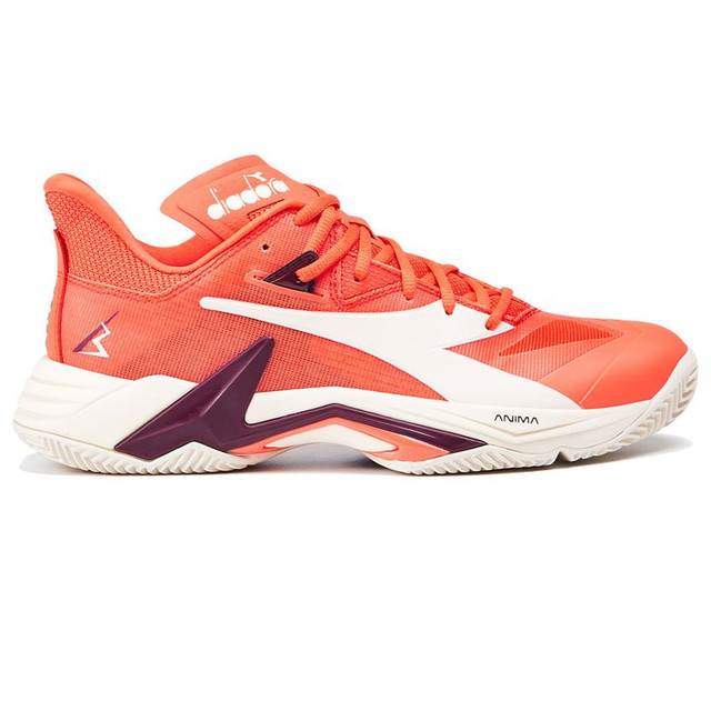 Diadora B Icon 3 AG Mens Clay Tennis Shoe - Nasturtium/Whisper White
